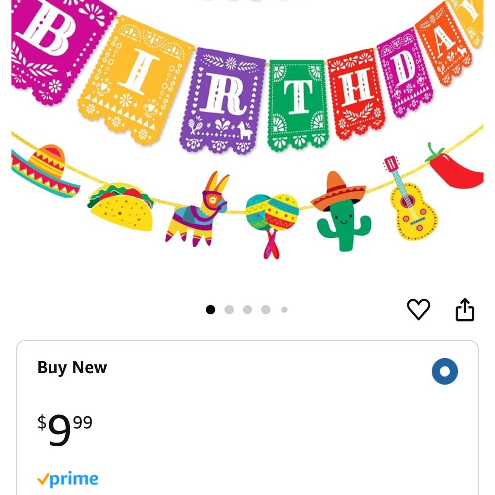 Fiesta Birthday Banner with Multicolor Decorations